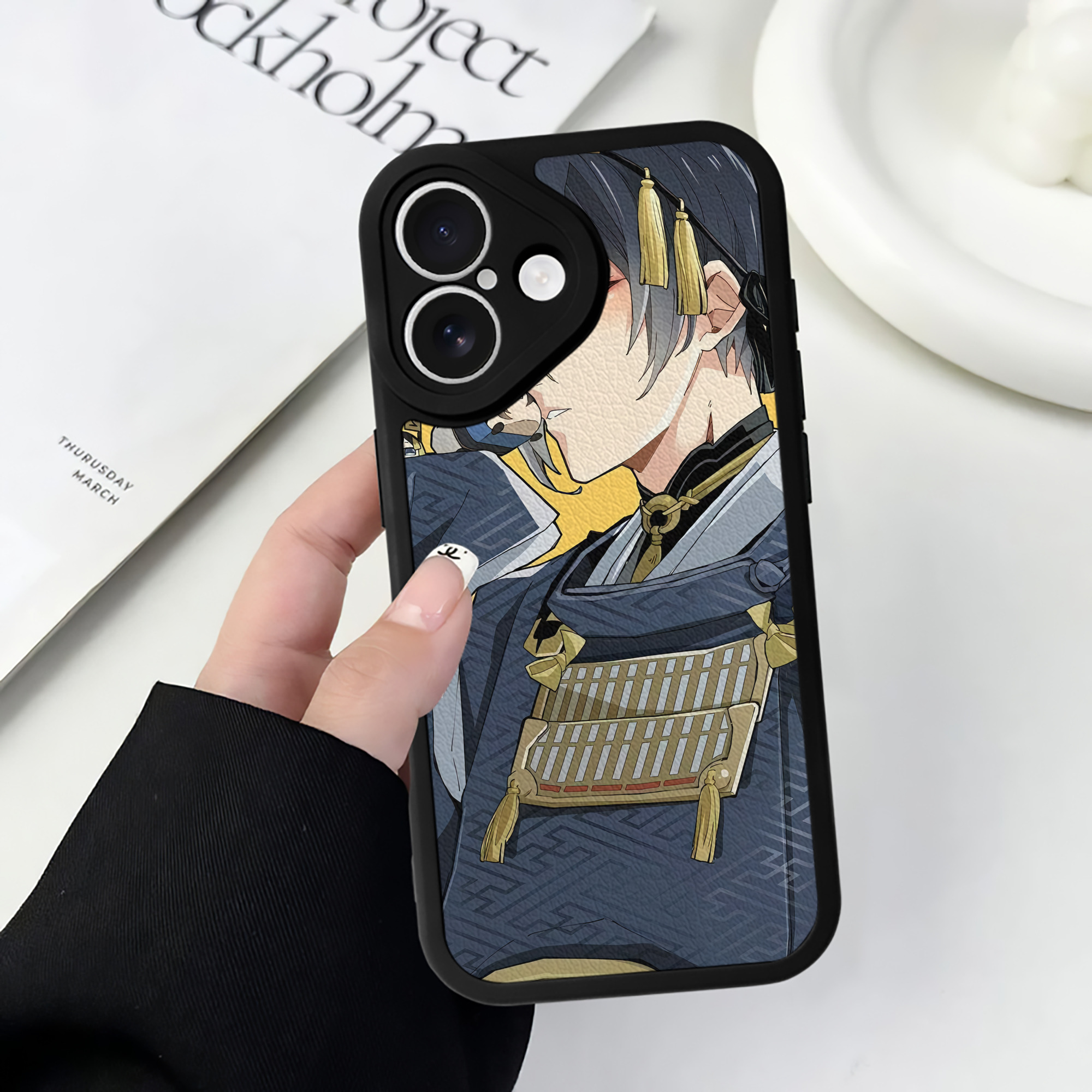 （画像用） 刀剣乱舞 Touken Ranbu 【iPhone 16シリーズ対応】シリコンスマホケース（レザー調） 材質：シリコン
